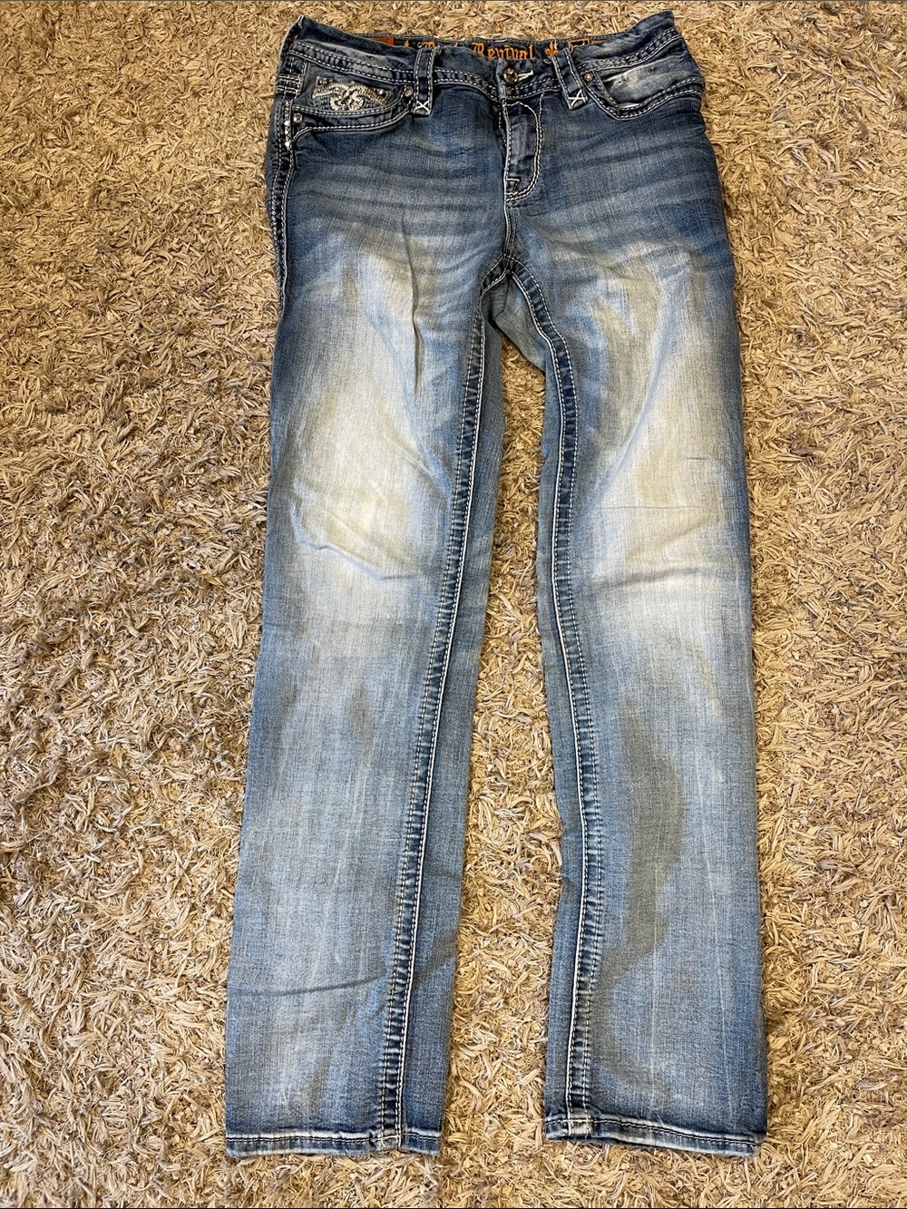 Rock Revival Women's Medium Blue Washed Straight Leg Jeans